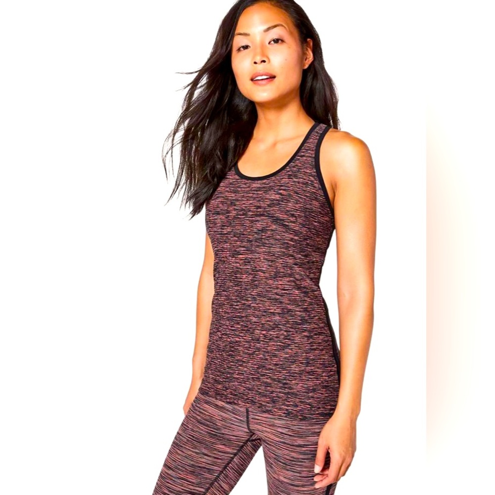 lululemon Cool Racerback ll SE Lined Up Size 6 NWT warp speed electric orange bl